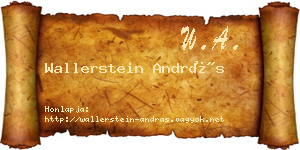 Wallerstein András névjegykártya